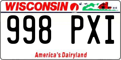 WI license plate 998PXI