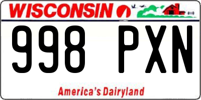 WI license plate 998PXN