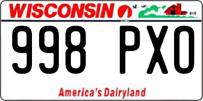 WI license plate 998PXO