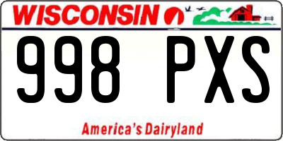 WI license plate 998PXS