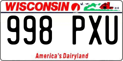 WI license plate 998PXU