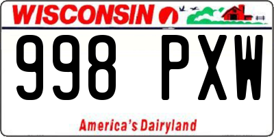 WI license plate 998PXW