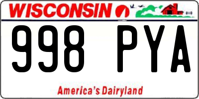 WI license plate 998PYA