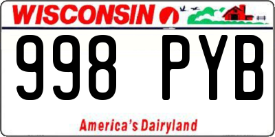 WI license plate 998PYB