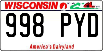 WI license plate 998PYD