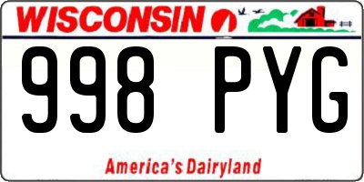 WI license plate 998PYG