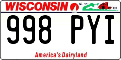 WI license plate 998PYI