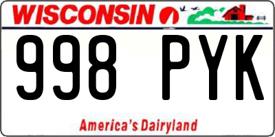 WI license plate 998PYK