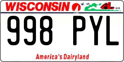 WI license plate 998PYL