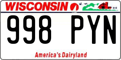 WI license plate 998PYN