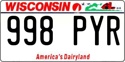 WI license plate 998PYR