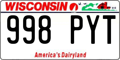 WI license plate 998PYT