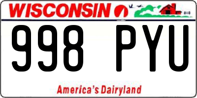 WI license plate 998PYU