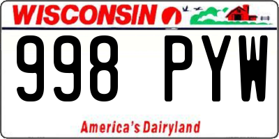 WI license plate 998PYW