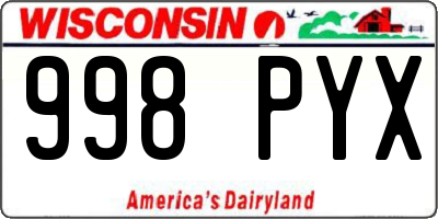 WI license plate 998PYX
