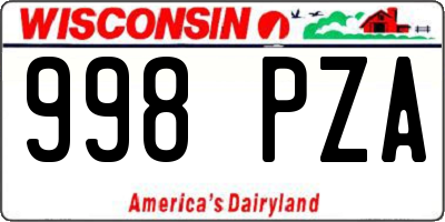 WI license plate 998PZA