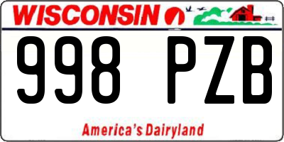 WI license plate 998PZB