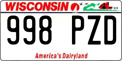 WI license plate 998PZD