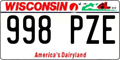 WI license plate 998PZE