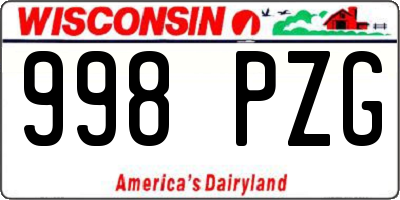 WI license plate 998PZG
