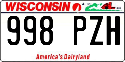 WI license plate 998PZH