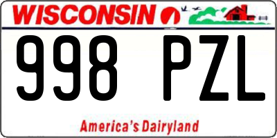 WI license plate 998PZL