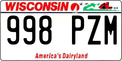 WI license plate 998PZM