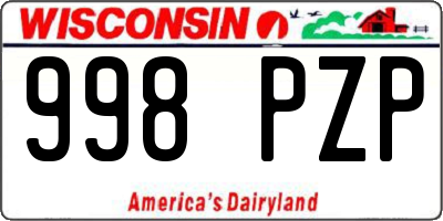 WI license plate 998PZP