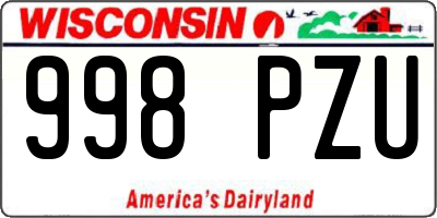 WI license plate 998PZU