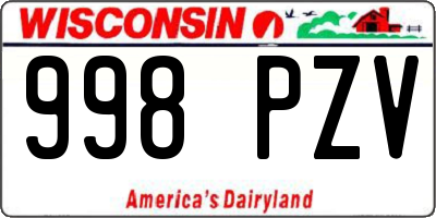WI license plate 998PZV