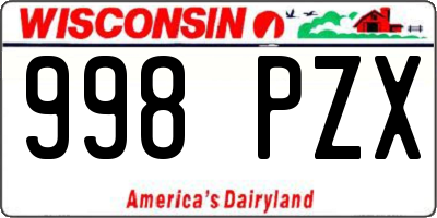 WI license plate 998PZX