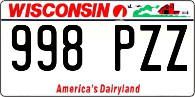 WI license plate 998PZZ