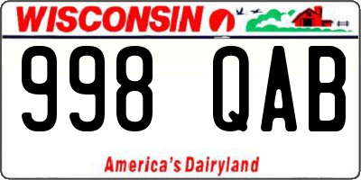 WI license plate 998QAB