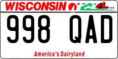 WI license plate 998QAD
