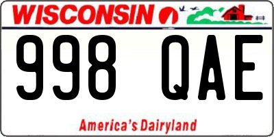 WI license plate 998QAE