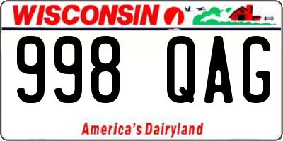 WI license plate 998QAG