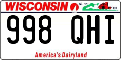 WI license plate 998QHI