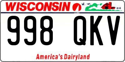 WI license plate 998QKV