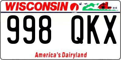 WI license plate 998QKX