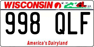 WI license plate 998QLF