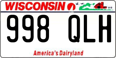 WI license plate 998QLH