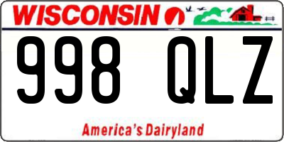 WI license plate 998QLZ
