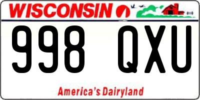 WI license plate 998QXU