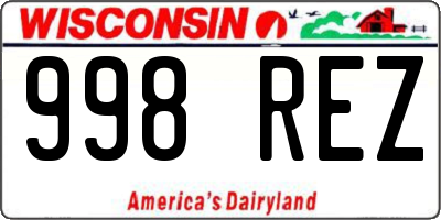WI license plate 998REZ