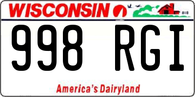 WI license plate 998RGI