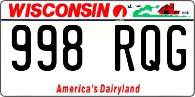 WI license plate 998RQG