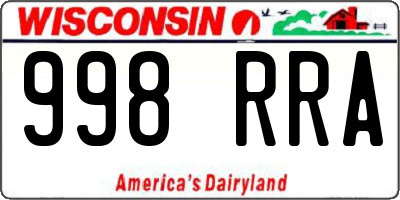 WI license plate 998RRA