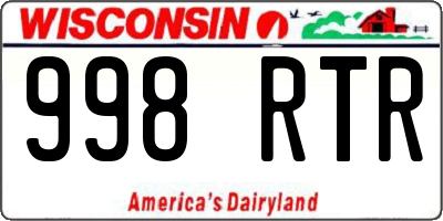 WI license plate 998RTR