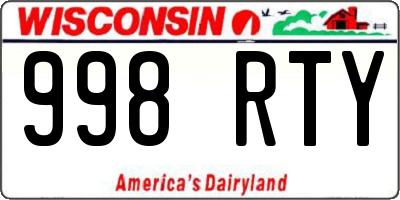 WI license plate 998RTY