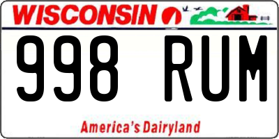 WI license plate 998RUM
